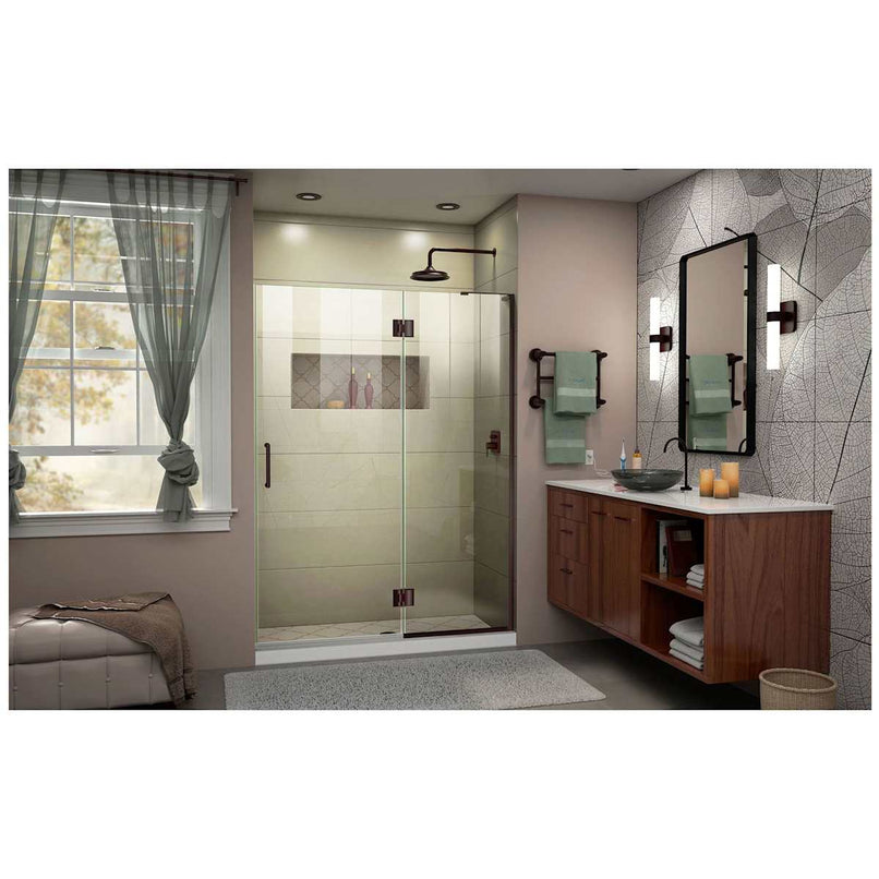 Unidoor-X 72" High x 51" Wide Hinged Frameless Shower Door with Clear Glass - image 10