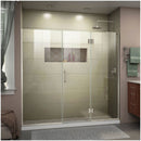 Unidoor-X 72" High x 67" Wide Hinged Frameless Shower Door with Clear Glass - image 1