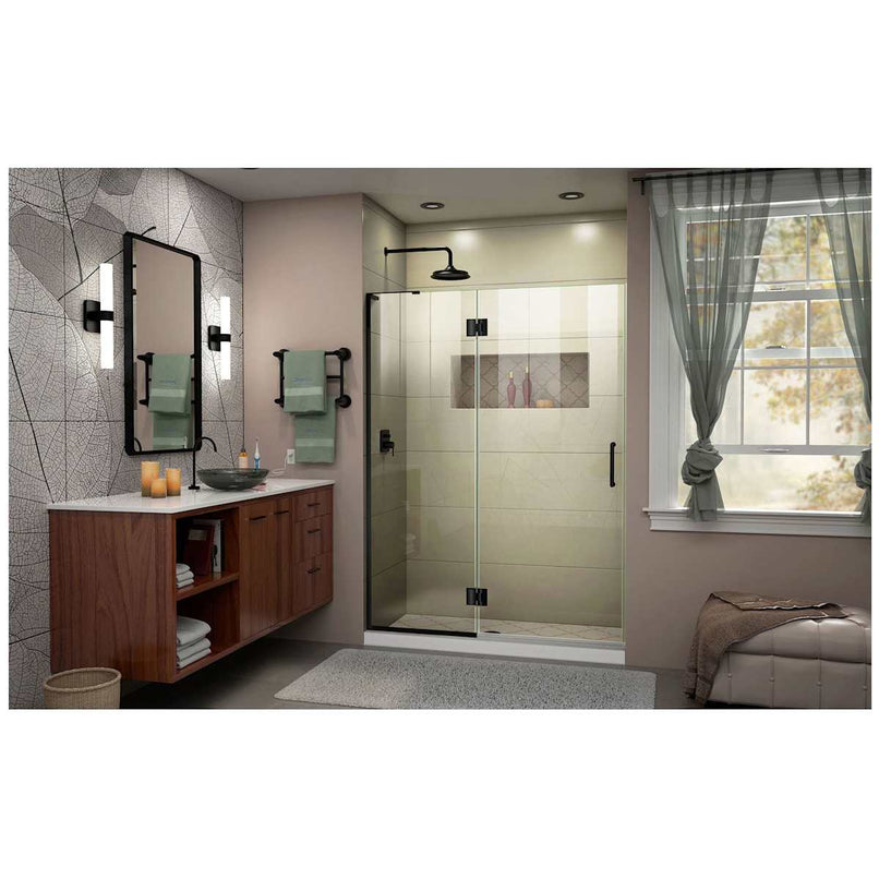 Unidoor-X 72" High x 52" Wide Hinged Frameless Shower Door with Clear Glass - image 13