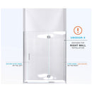 Unidoor-X 72" High x 59-1/2" Wide Hinged Frameless Shower Door with Clear Glass - image 4