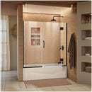 Unidoor-X 58" High x 58" Wide Hinged Frameless Tub Door with Clear Glass - image 1