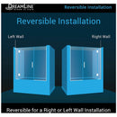 Unidoor-X 58" High x 58" Wide Hinged Frameless Tub Door with Clear Glass - image 3