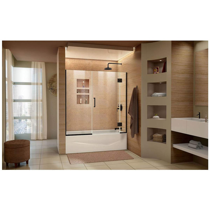 Unidoor-X 58" High x 58" Wide Hinged Frameless Tub Door with Clear Glass - image 16