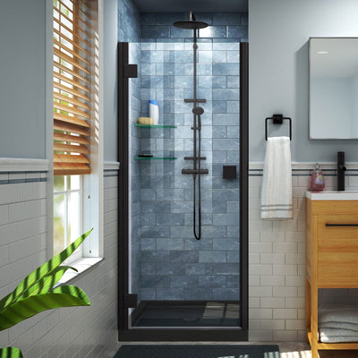 Lumen 36" D x 42" W x 74 3/4" H Hinged Shower Door with Acrylic Base Kit - image 1