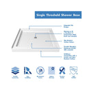 Lumen 42" D x 42" W x 74 3/4" H Hinged Shower Door with Acrylic Base Kit - image 14