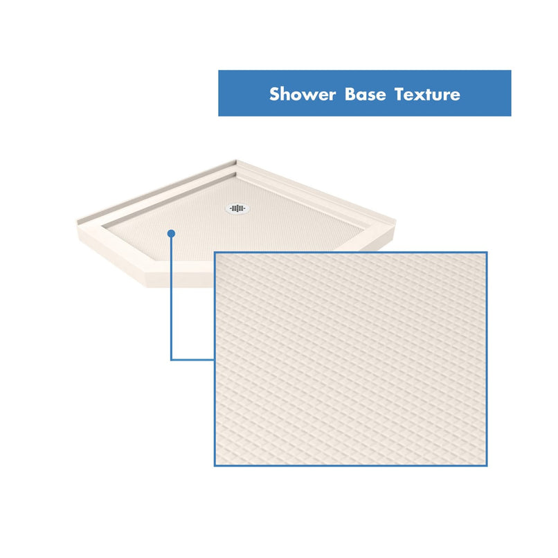 Prism 74-3/4" High x 36" Wide Frameless Neo-Angle Shower Module with Pivot Shower Door, Center Drain, and Biscuit Base Kit - image 28