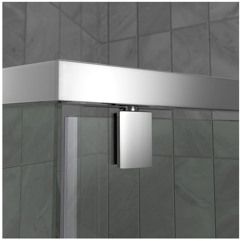 Prism 74-3/4" High x 36" Wide Frameless Neo-Angle Shower Module with Pivot Shower Door, Center Drain, and Biscuit Base Kit - image 6
