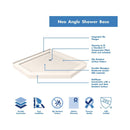 Prism 74-3/4" High x 36" Wide Frameless Neo-Angle Shower Module with Pivot Shower Door, Center Drain, and Biscuit Base Kit - image 11
