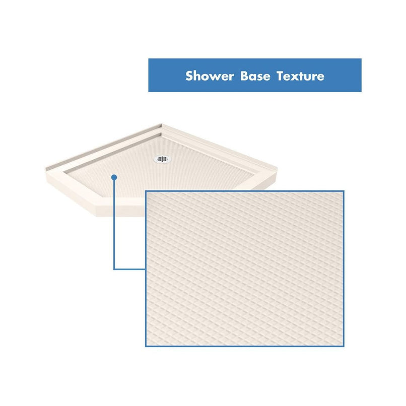 Prism 74-3/4" High x 36" Wide Frameless Neo-Angle Shower Module with Pivot Shower Door, Center Drain, and Biscuit Base Kit - image 12