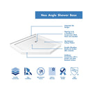 Prism 74-3/4" High x 40" Wide Frameless Neo-Angle Shower Module with Pivot Shower Door and Center Drain Base Kit - image 31