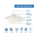 Prism 74-3/4" High x 42" Wide Frameless Neo-Angle Shower Module with Pivot Shower Door, Center Drain, and Biscuit Base - image 28