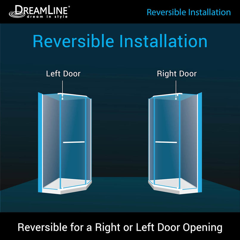 Prism 72" High x 42" Wide Frameless Neo-Angle Shower Module with Pivot Shower Door and Center Drain Base Kit - image 21