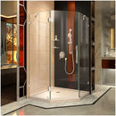 Prism Lux 36" x 36" x 74 3/4" H Frameless Hinged Shower Enclosure with SlimLine Shower Base Kit - image 1