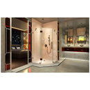 Prism Lux 36" x 36" x 74 3/4" H Frameless Hinged Shower Enclosure with SlimLine Shower Base Kit - image 11