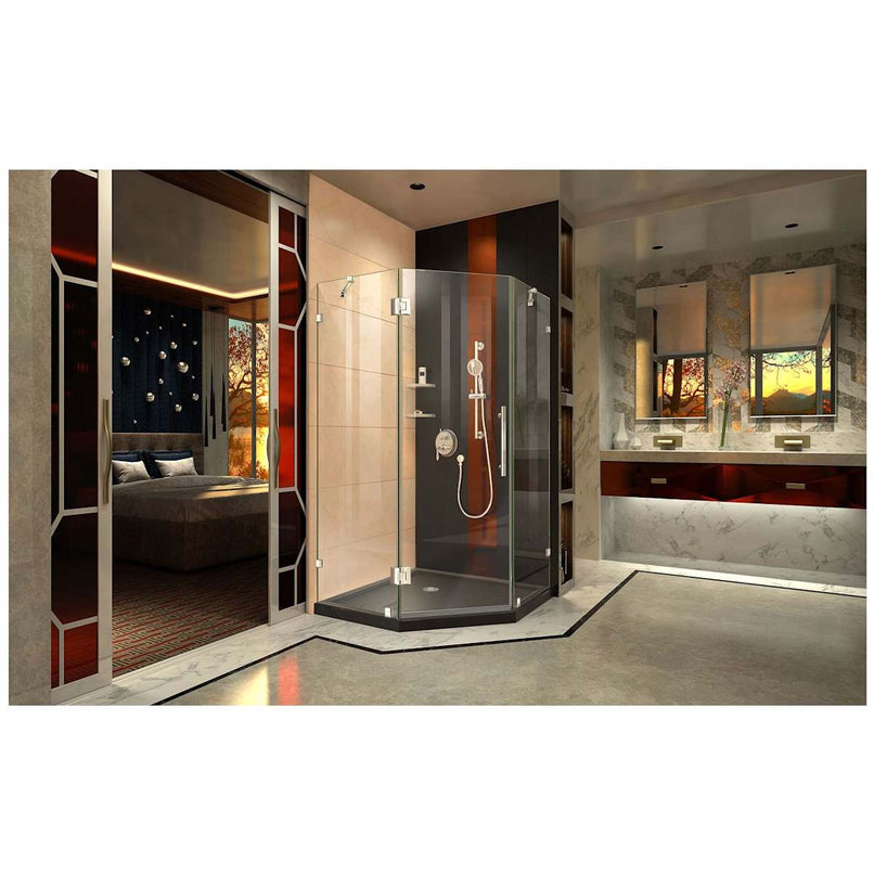 Prism Lux 74-3/4" H x 40" W x 40" D Hinged Frameless Shower Enclosure with Clear Glass - image 4