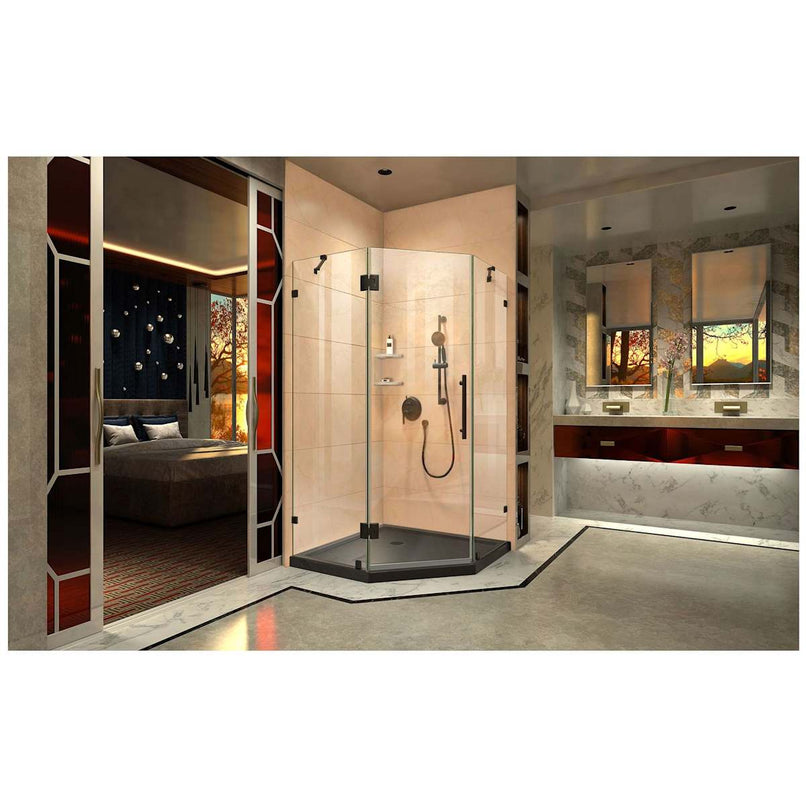 Prism Lux 74-3/4" H x 40" W x 40" D Hinged Frameless Shower Enclosure with Clear Glass - image 6