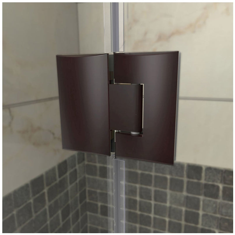 Prism Lux 42" x 42" x 74 3/4" H Frameless Hinged Shower Enclosure with SlimLine Shower Base Kit - image 2
