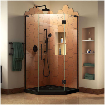 Prism Plus 72" High x 34" Wide x 36" Deep Hinged Frameless Shower Enclosure with Clear Glass - image 1