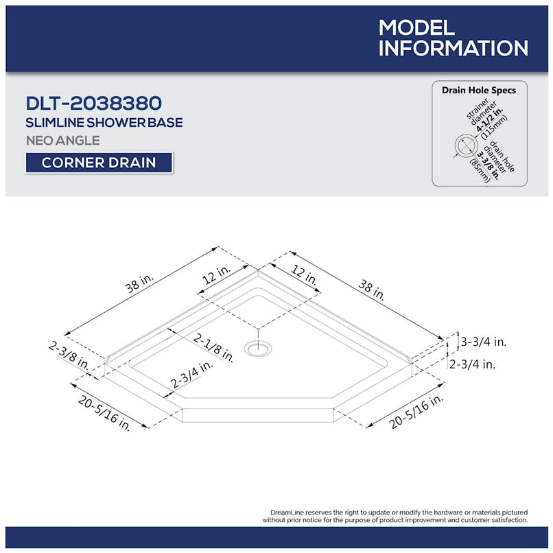 Prism Plus 72" H x 36" W x 36" D Hinged Frameless Shower Enclosure with Clear Glass and 38" x 38" Shower Base - image 16