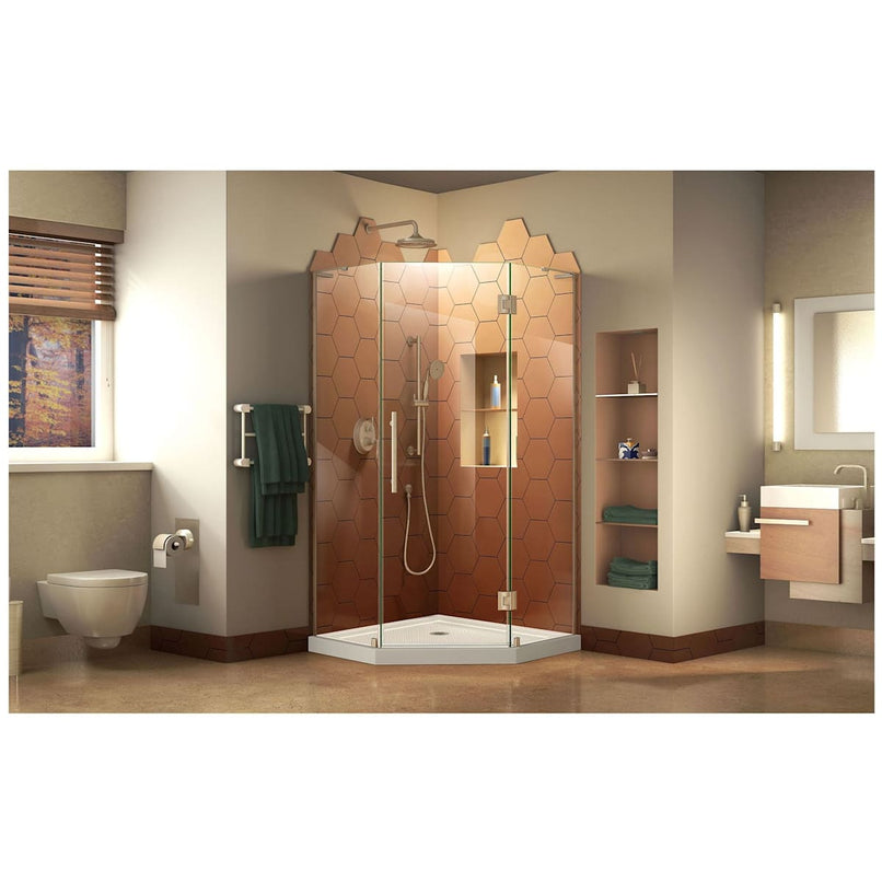 Prism Plus 72" H x 38" W x 38" D Hinged Frameless Shower Enclosure with Clear Glass and 40" x 40" Shower Base - image 4
