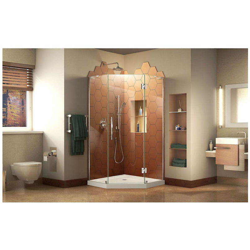 Prism Plus 72" H x 38" W x 38" D Hinged Frameless Shower Enclosure with Clear Glass and 40" x 40" Shower Base - image 8