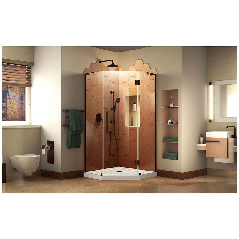 Prism Plus 72" H x 38" W x 38" D Hinged Frameless Shower Enclosure with Clear Glass and 40" x 40" Shower Base - image 10