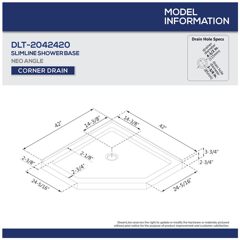 Prism Plus 72" H x 40" W x 40" D Hinged Frameless Shower Enclosure with Clear Glass and 42" x 42" Shower Base - image 16