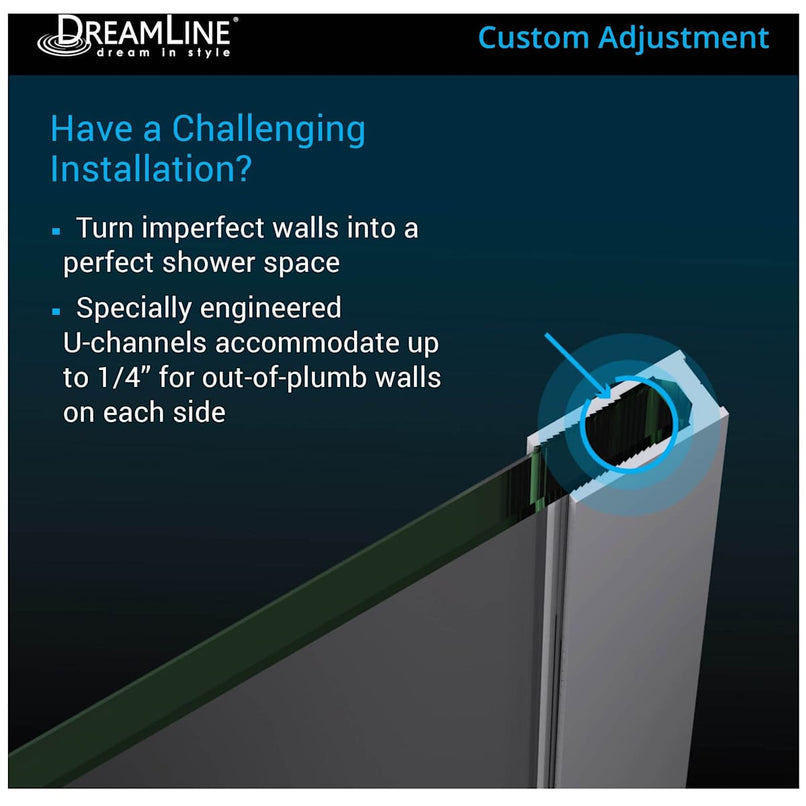 Prism Plus 72" High x 40" Wide x 42" Deep Hinged Frameless Shower Enclosure with Clear Glass - image 2