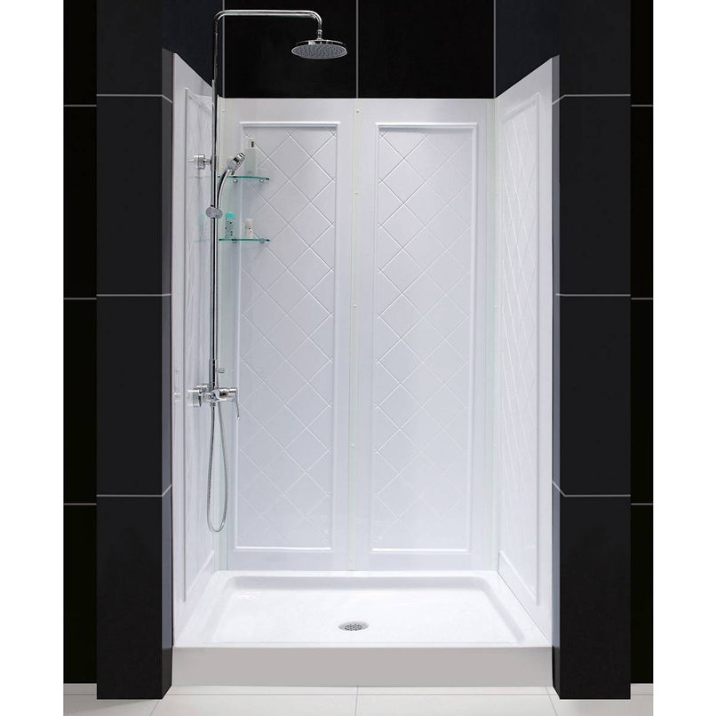 Infinity-Z 76-3/4" High x 48" Wide Sliding Framed Shower Enclosure with Frosted Glass and 36" Deep x 48" Wide Shower Base with Center Drain - image 10