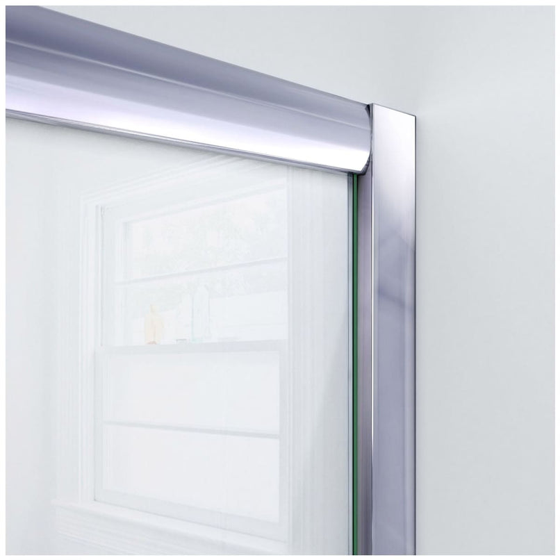 Visions 76-3/4" High x 60" Wide Sliding Framed Shower Enclosure with Clear Glass and 34" Deep x 60" Wide Shower Base with Right Drain - image 3