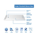 Infinity-Z 76-3/4" High x 60" Wide x 32" Deep Alcove Shower Module with Clear Sliding Shower Door, Left Drain Base, and Acrylic Backwall Kit - image 22