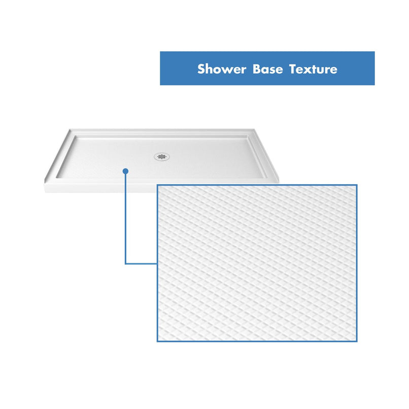 Infinity-Z 76-3/4" High x 60" Wide x 34" Deep Alcove Shower Module with Clear Sliding Shower Door, Center Drain Base, and Acrylic Backwall Kit - image 11