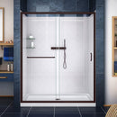 Infinity-Z 76-3/4" High x 60" Wide x 36" Deep Alcove Shower Module with Clear Sliding Shower Door, Center Drain Base, and Acrylic Backwall Kit - image 1