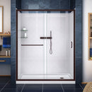 Infinity-Z 76-3/4" High x 60" Wide x 36" Deep Alcove Shower Module with Clear Sliding Shower Door, Right Drain Base, and Acrylic Backwall Kit - image 1