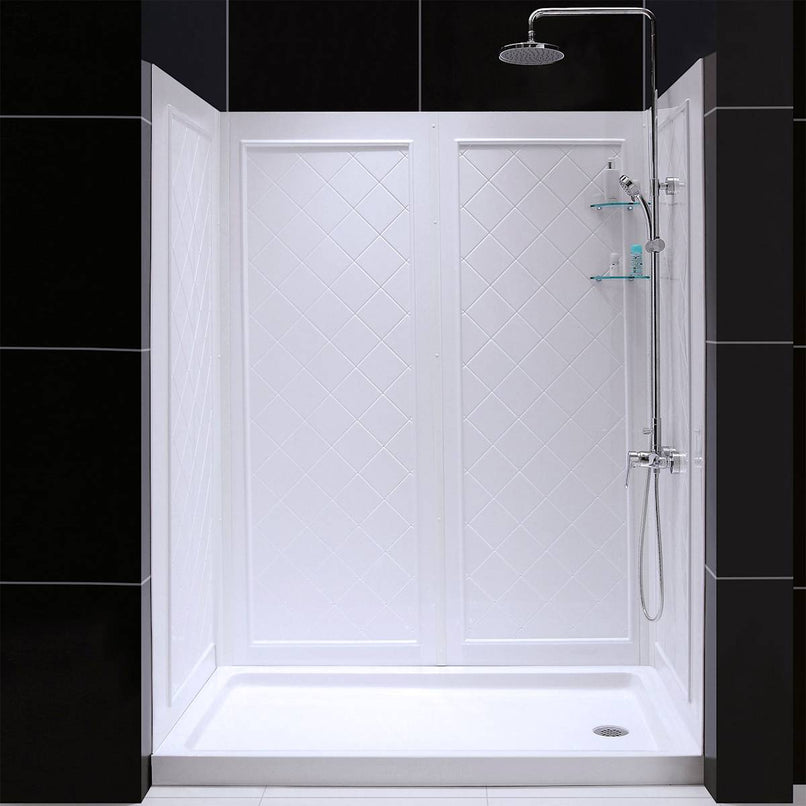 Infinity-Z 76-3/4" High x 60" Wide x 36" Deep Alcove Shower Module with Clear Sliding Shower Door, Right Drain Base, and Acrylic Backwall Kit - image 24