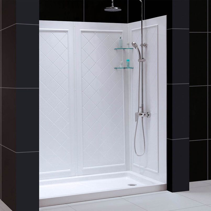 Infinity-Z 76-3/4" High x 60" Wide x 36" Deep Alcove Shower Module with Clear Sliding Shower Door, Right Drain Base, and Acrylic Backwall Kit - image 13