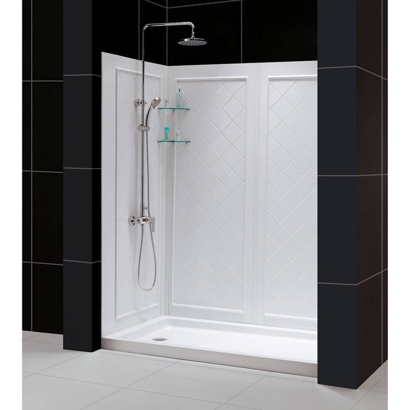 Infinity-Z 76-3/4" High x 60" Wide Sliding Framed Shower Door with Frosted Glass and 36" Deep x 60" Wide Shower Base with Right Drain - image 11