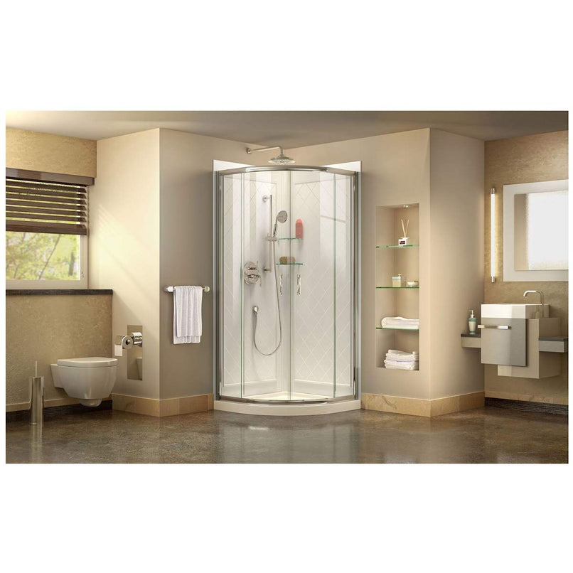 Prime 36" Wide x 76 3/4" High Semi-Frameless Clear Glass Sliding Shower Enclosure - Includes Shower Base - image 7