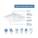 Prime 36" Wide x 76 3/4" High Semi-Frameless Clear Glass Sliding Shower Enclosure - Includes Shower Base - image 16