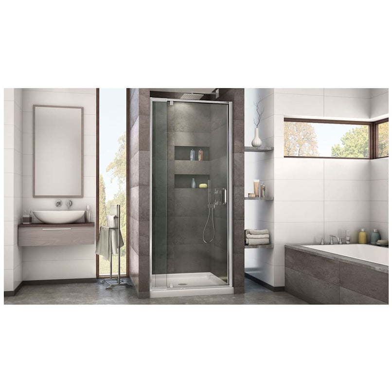 Flex 74-3/4" H x 32" W x 32" D Hinged Frameless Shower Enclosure with Clear Glass - image 4