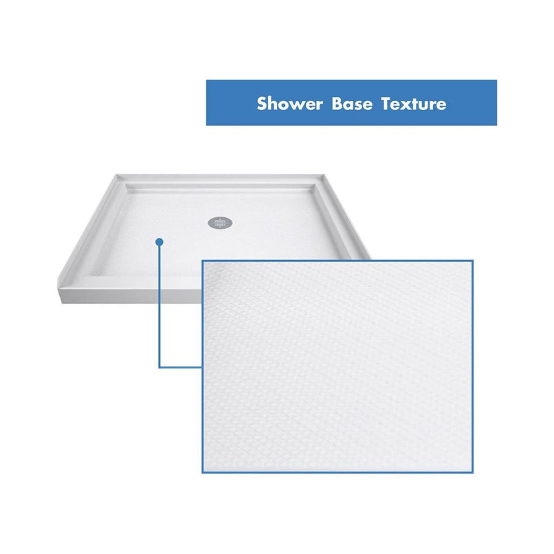 Flex 74-3/4" High x 32" Wide Pivot Framed Shower Door with Clear Glass and 32" Deep x 32" Wide Shower Base with Center Drain - image 13