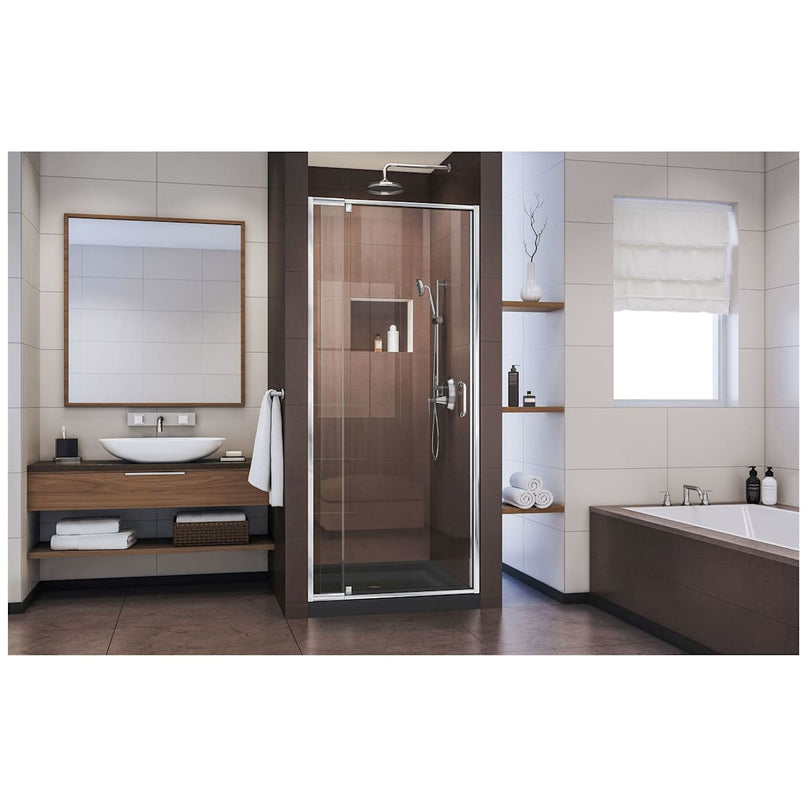 Flex 74-3/4" H x 36" W x 36" D Hinged Frameless Shower Enclosure with Clear Glass - image 10