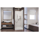 Flex 76-3/4" High x 36" Wide Pivot Framed Shower Door with Clear Glass, 36" Deep x 36" Wide Shower Base with Center Drain, and Shower Backwalls - image 4