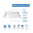 Flex 34" D x 42" W x 74 3/4" H Semi Frameless Shower Door with Center Drain Base Kit - image 17