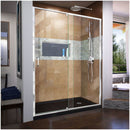 Flex 32" D x 60" W x 74 3/4" H Semi Frameless Shower Door with Right Drain Base Kit - image 1