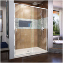 Flex 34" D x 60" W x 74 3/4" H Semi Frameless Shower Door with Center Drain Base Kit - image 1