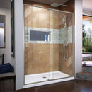 Flex 36" D x 60" W x 74 3/4" H Semi Frameless Shower Door with Center Drain Base Kit - image 1