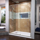 Flex 36" D x 60" W x 74 3/4" H Semi Frameless Shower Door with Left Drain Base Kit - image 1