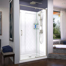 Flex 36" D x 48" W x 76 3/4" H Semi Frameless Shower Door with Center Drain Base and Backwalls - image 1