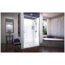 Flex 36" D x 48" W x 76 3/4" H Semi Frameless Shower Door with Center Drain Base and Backwalls - image 4